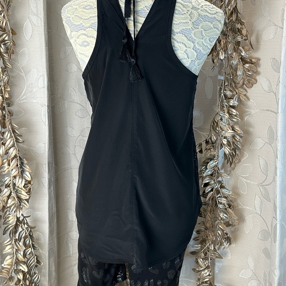 Athleta Women’s Small Black Eyelet Lace Cami Tank Top – Cotton Front Panel - Picture 5 of 11